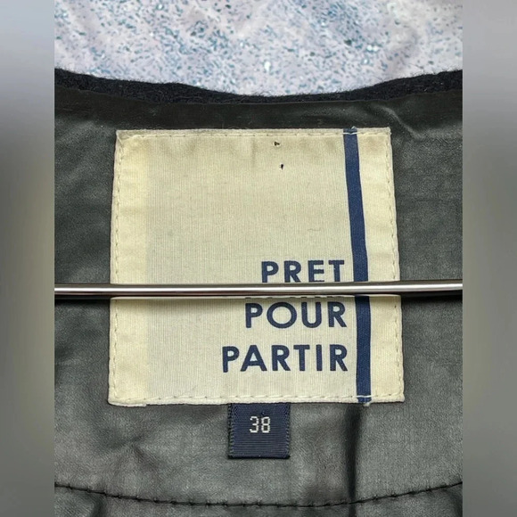 PRET POUR PARTIR WOOL WATERPROOF FABRIC MIX NYMPHEA COAT SIZE 38 /8 - Picture 6 of 13